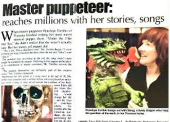 Newspaper cover Penelope Torribio impact with her stories, songs, and techniques.