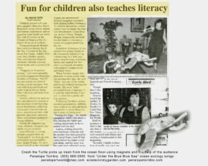 Fun for Children also teaches Literacy, a news article from one of Penelope Torribio's educational performances.