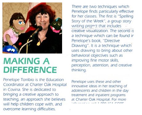 Penelope's photo and article in Charter Hospital's Newsletter. 