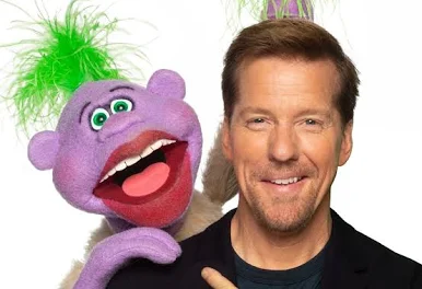 Jeff Durham, ventriloquist with his purple friend.