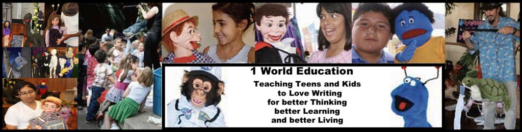 Banner, using puppets to teach THINK LIKE A WRITER