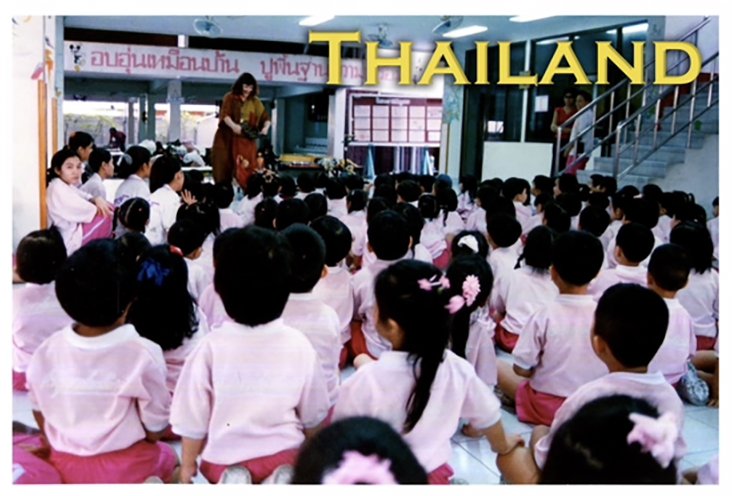 Teachng teachers, entertaining children, Thailand.